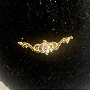 Gold and Diamond Scroll Earring